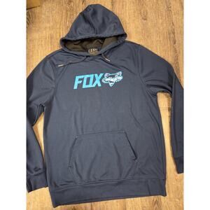 FOX Racing Navy Blue Men's Pullover Hoodie Sweatshirt Size Large